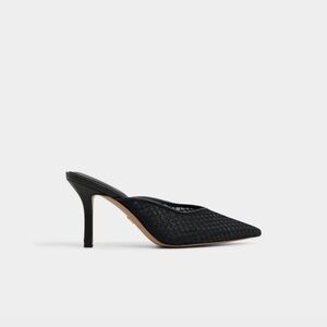 Aldo Black Textured Mules